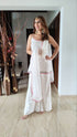 Spaghetti White Sharara Set